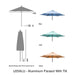 Alexander Rose Garden Furniture Accessories Alexander Rose Aluminium Round Tilting Parasol with Crank 2.5m Diameter - Blue, Jade, Ochre