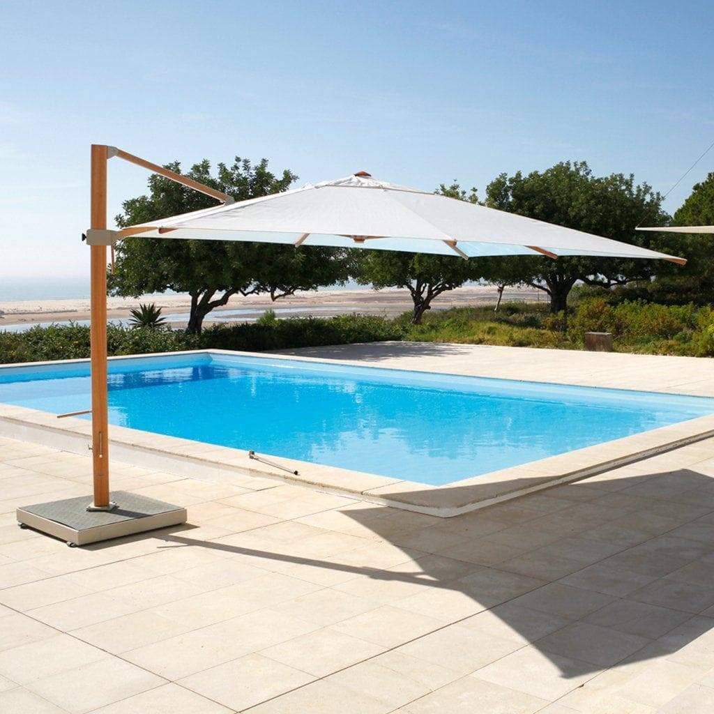Barlow Tyrie Garden Furniture Accessories Barlow Tyrie Napoli 3.5m Square Cantilever Parasol With Free Standing Base