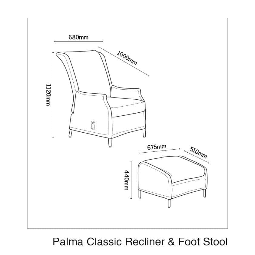 Kettler Garden Furniture Kettler Palma Sun Recliner & Footstool in White Wash