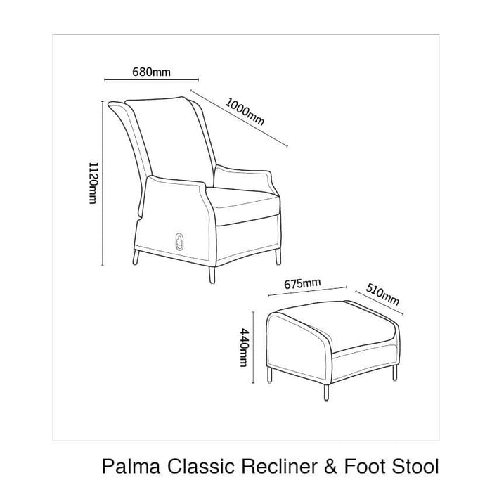 Kettler Garden Furniture Kettler Palma Sun Recliner & Footstool in White Wash