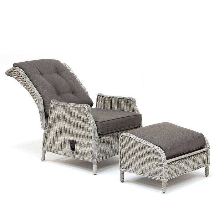 Kettler Garden Furniture Kettler Palma Sun Recliner & Footstool in White Wash
