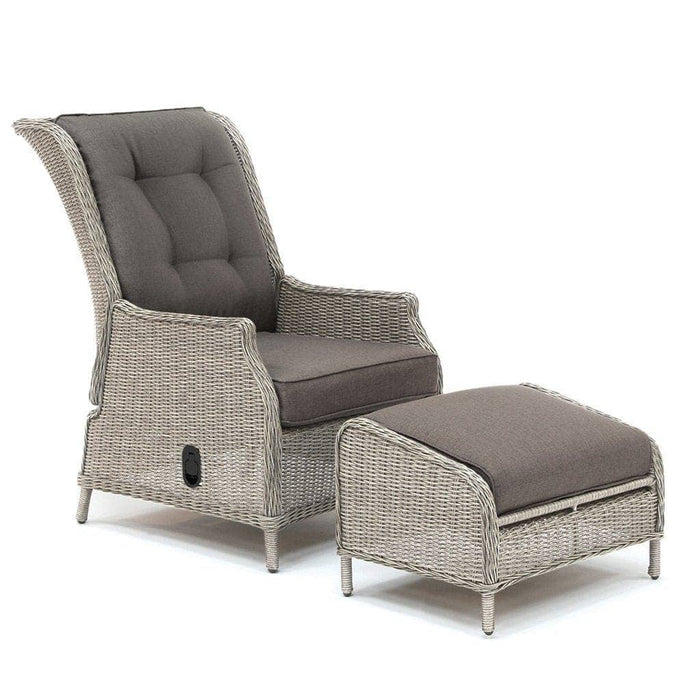 Kettler Garden Furniture Kettler Palma Sun Recliner & Footstool in White Wash