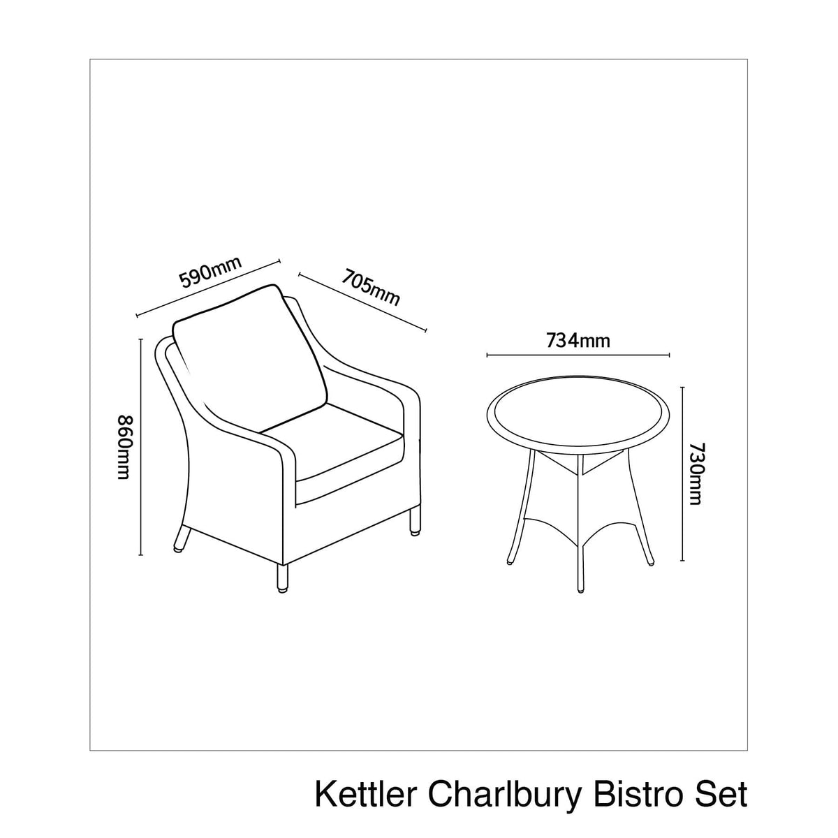 Kettler Garden Furniture Kettler Charlbury Bistro Set