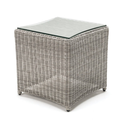 Kettler Garden Furniture Kettler Palma Wicker Side Table Square 45x45cm In White Wash