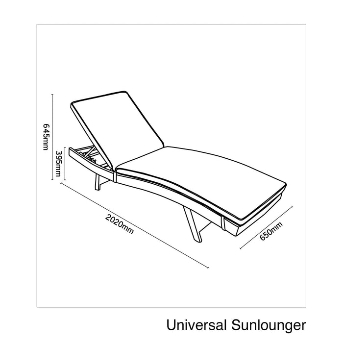 Kettler Garden Furniture Kettler Rattan Charlbury Universal Sunlounger With Cushion