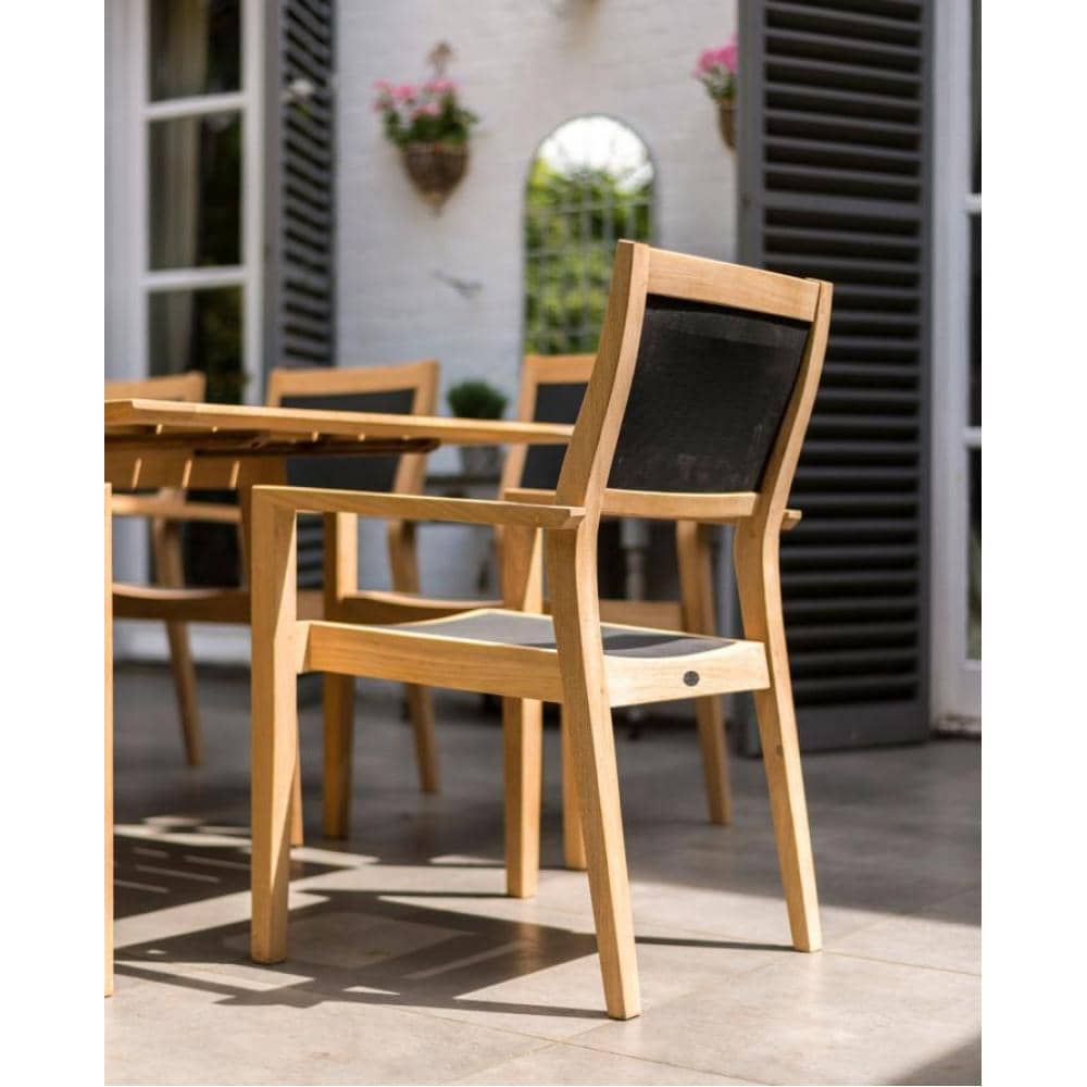 Alexander Rose Garden Furniture Alexander Rose High Back Stacking Sling Armchair Charcoal