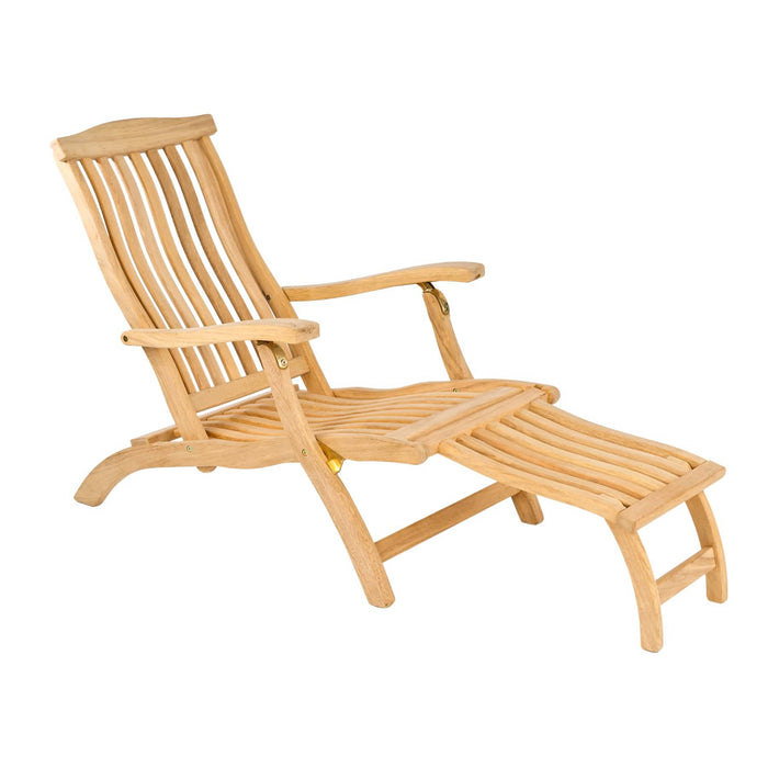 Alexander Rose Roble Steamer Chair with Folding Side Table