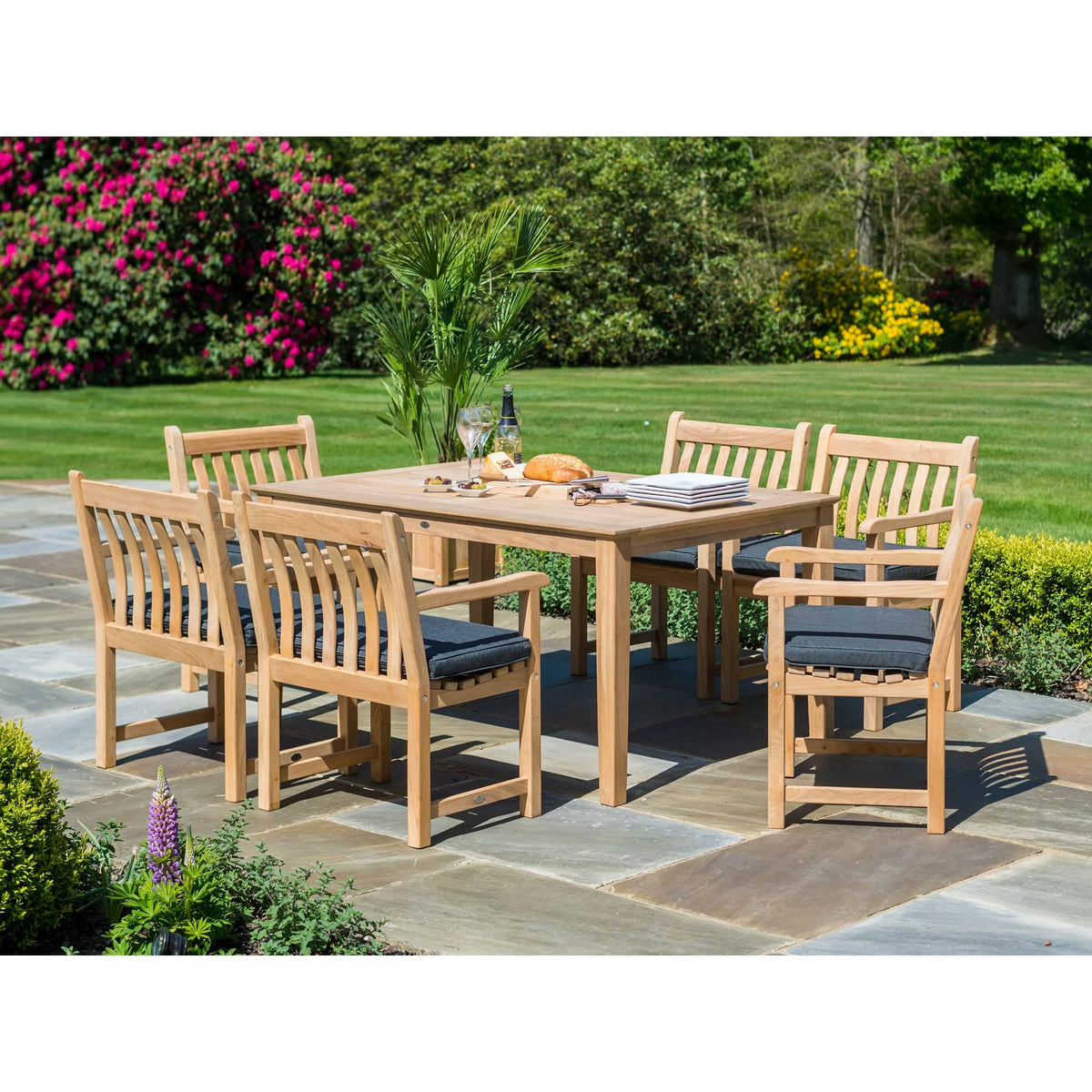 Alexander Rose Roble Rectangular 6 Seater Garden Dining Set