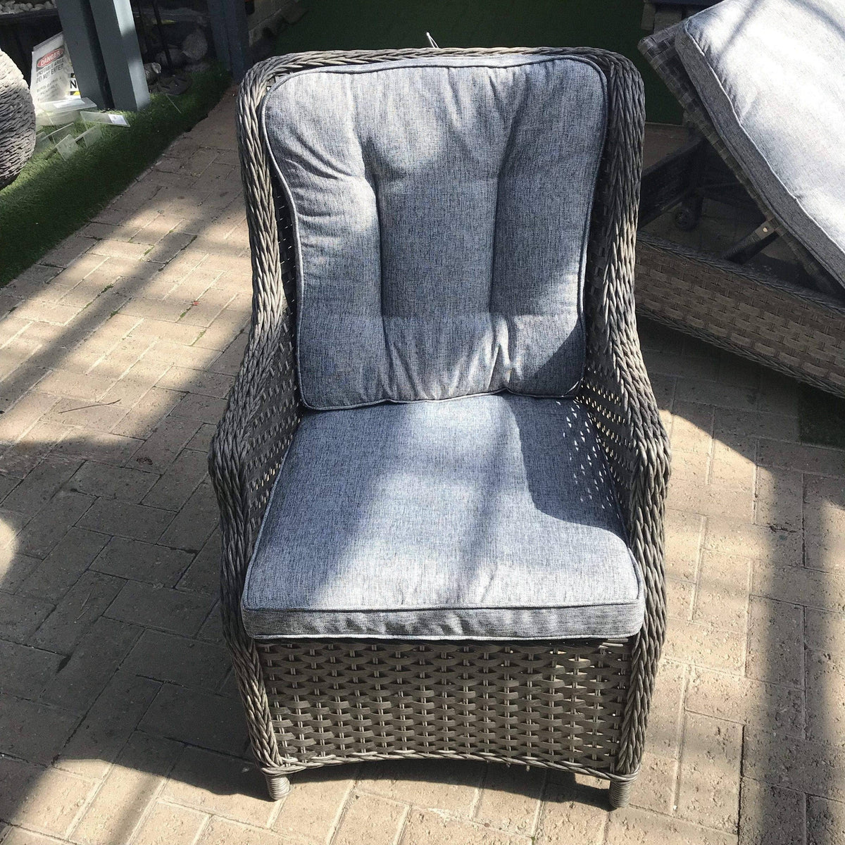 Mercer Garden Furniture Amalfi High Back 8 Seat Grey Rattan Outdoor Dining Set