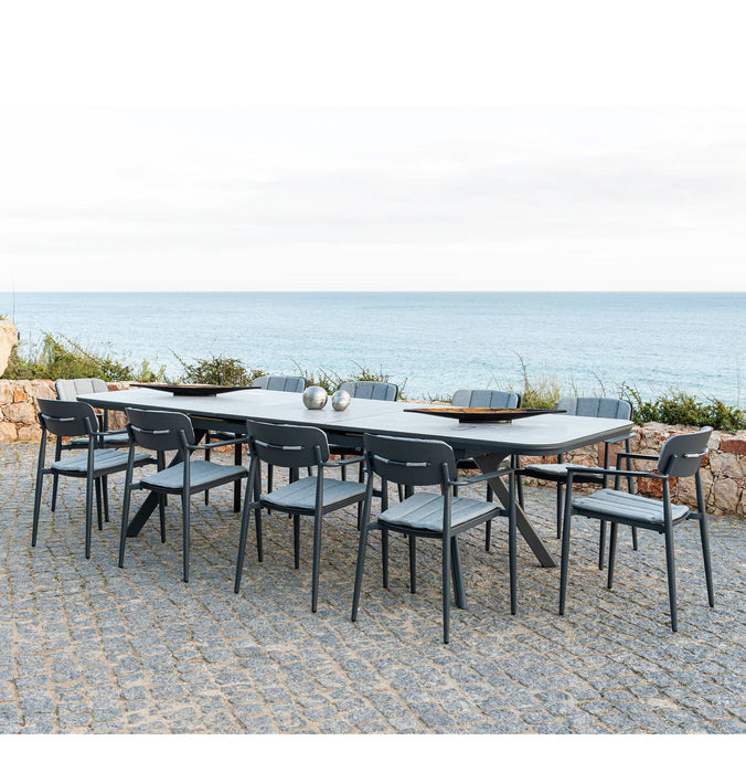 Alexander Rose Rimini Extending 10 Seater Garden Table And Chairs