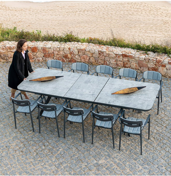 Alexander Rose Rimini Extending 10 Seater Garden Table And Chairs