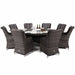 Mercer Garden Furniture Amalfi High Back 8 Seat Grey Rattan Outdoor Dining Set